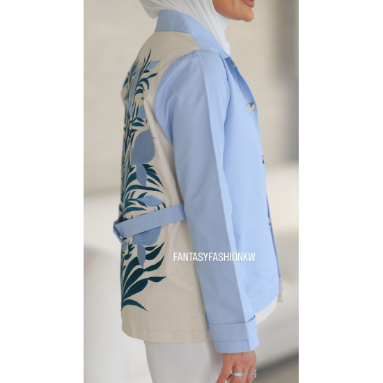 blue flower jacket