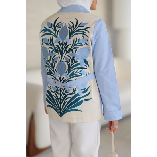 blue flower jacket