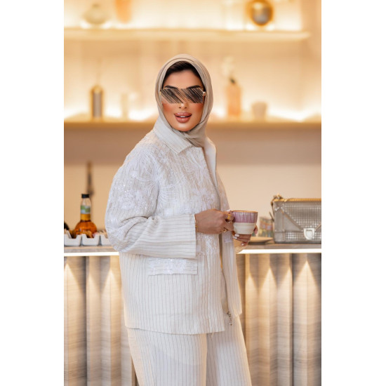 stripe blazer set