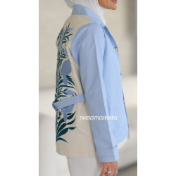 blue flower jacket